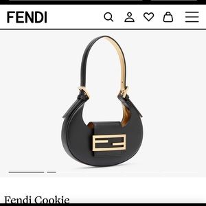 New FENDI Cookie bag. Black leather with gold